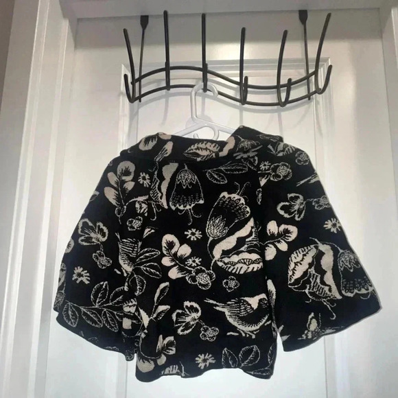 Anthropologie LEIFSDOTTIR Black Birds Midnight Passerine Wool Cardigan sweater - Picture 2 of 5